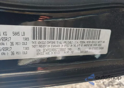 2016 Dodge Journey Se z USA, uszkodzony, nr VIN 3C4PDCAB8GT239992